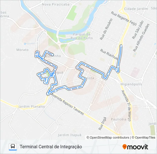 315 JARAGUÁ /TCI Bus Line Map