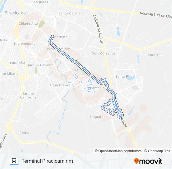 214 PARQUE CHAPADÃO VIA SOL NASCENTE - TPI / TCE Bus Line Map