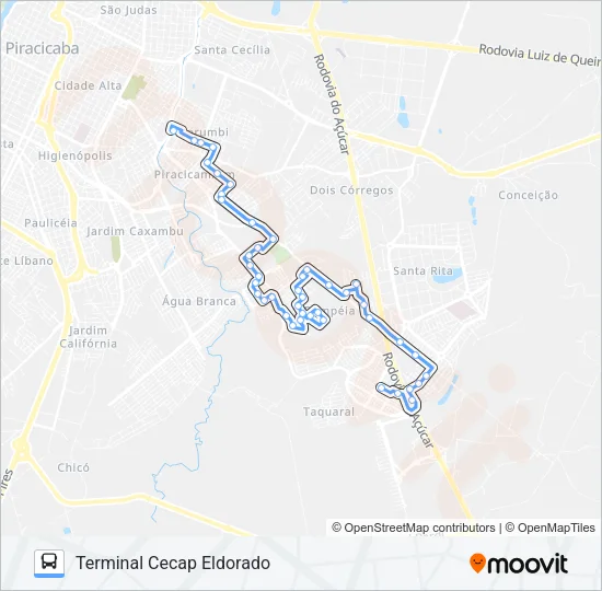 214 PARQUE CHAPADÃO VIA SOL NASCENTE - TPI / TCE Bus Line Map