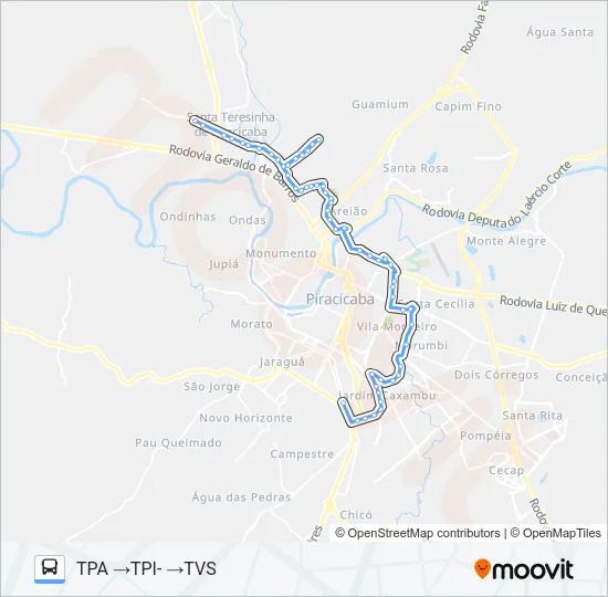 1100 PERIMETRAL - TPA/ TVS VIA TPI Bus Line Map