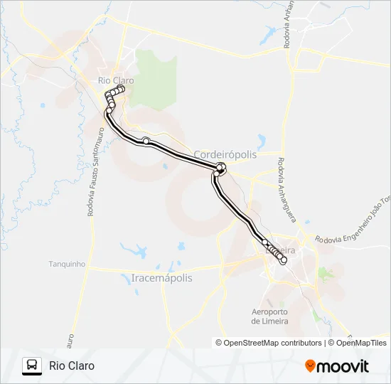 0040 LIMEIRA - RIO CLARO Bus Line Map