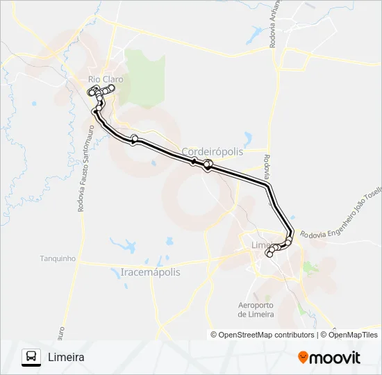 0040 LIMEIRA - RIO CLARO Bus Line Map