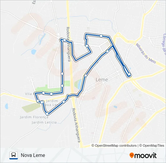 06 TERMINAL - NOVA LEME/CIDADE JARDIM Bus Line Map