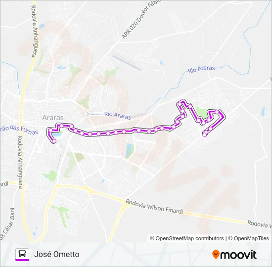 JOSÉ OMETTO Bus Line Map
