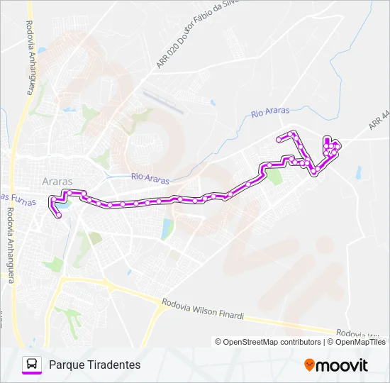 201 PARQUE TIRADENTES Bus Line Map