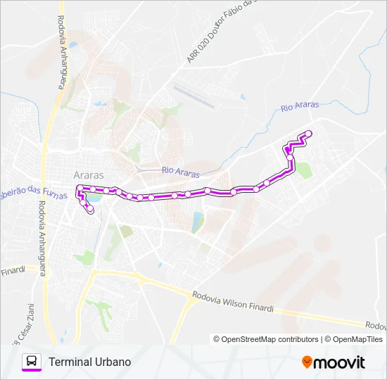 201 PARQUE TIRADENTES Bus Line Map