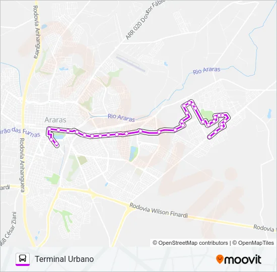 102  JOSE OMETTO Bus Line Map