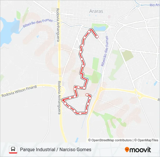 302 PARQUE INDUSTRIAL / NARCISO GOMES Bus Line Map
