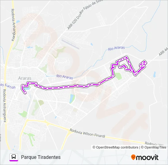 PARQUE TIRADENTES - REFORÇO Bus Line Map