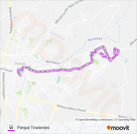 203 PARQUE TIRADENTES Bus Line Map