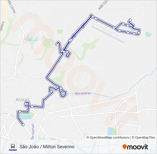 702 SÃO JOÃO / MILTON SEVERINO Bus Line Map