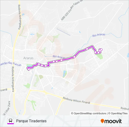 204 EXPRESSO ALTERNATIVO - PARQUE TIRADENTES Bus Line Map