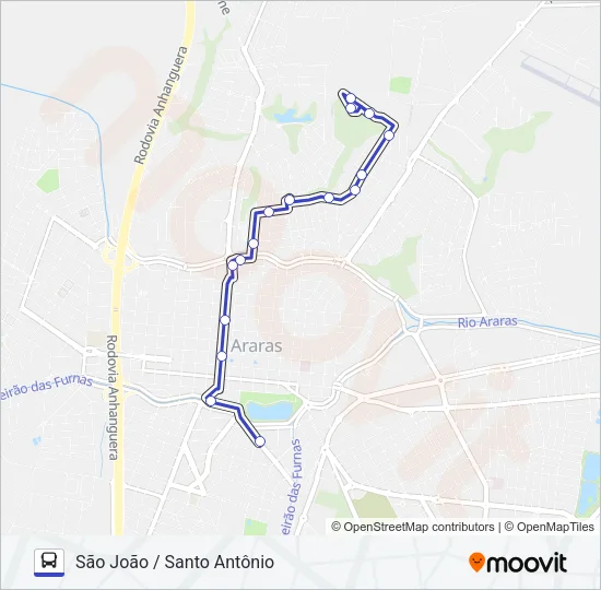 701 SÃO JOÃO / SANTO ANTÔNIO Bus Line Map