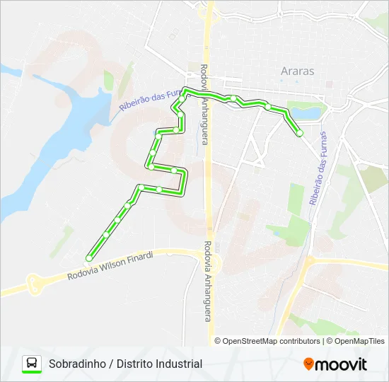 601 SOBRADINHO  / DISTRITO INDUSTRIAL Bus Line Map