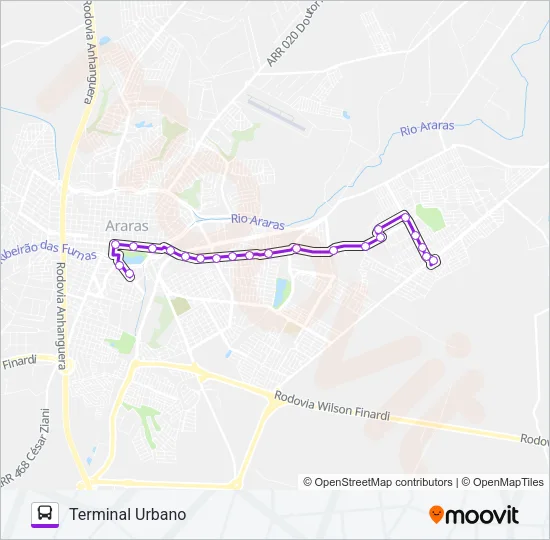 103 JOSÉ OMETTO Bus Line Map
