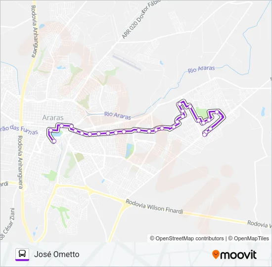 103 JOSÉ OMETTO Bus Line Map