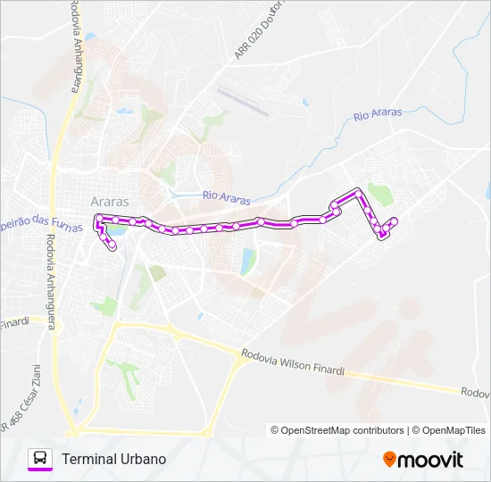 105 JOSÉ OMETTO Bus Line Map