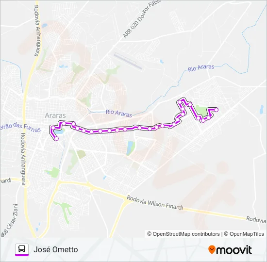 105 JOSÉ OMETTO Bus Line Map