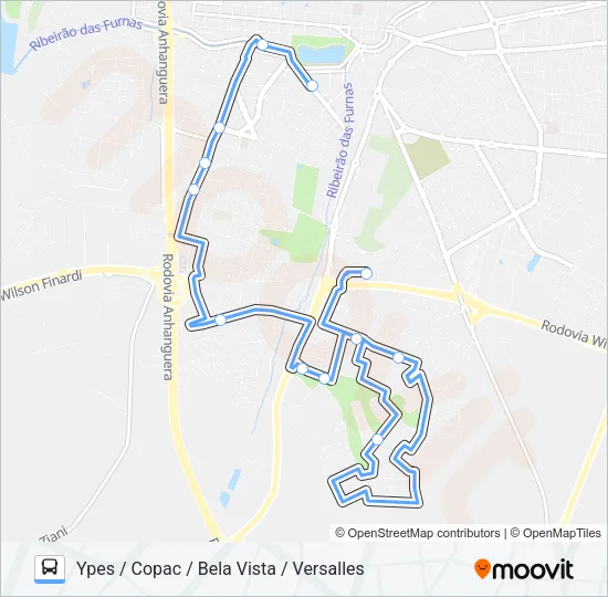 1001 YPES / COPAC / BELA VISTA / VERSALLES Bus Line Map