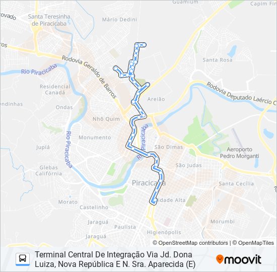 Mapa da linha 0123 VILA FÁTIMA de ônibus