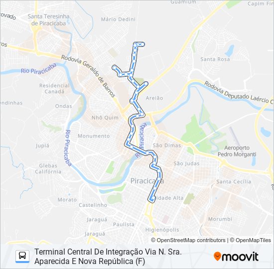 Rota da linha 34: horários, paradas e mapas - Dona Sílvia Via