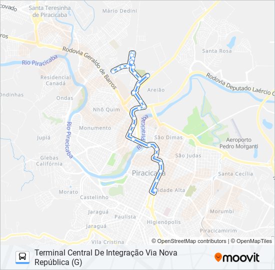 Mapa da linha 0123 VILA FÁTIMA de ônibus