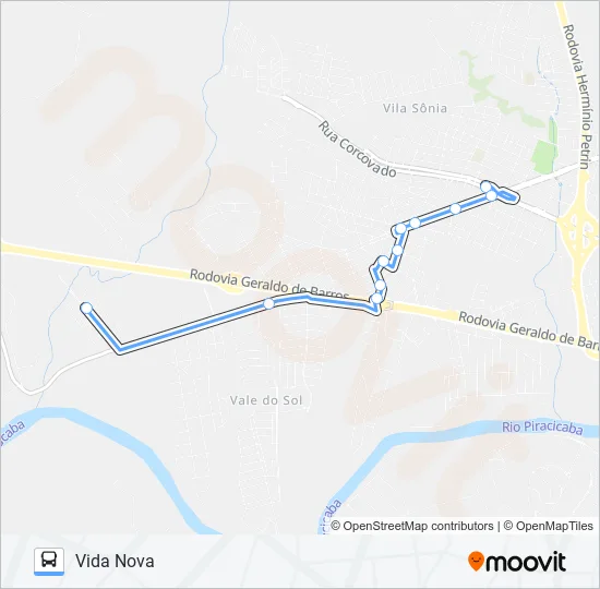 0415 VIDA NOVA - TERMINAL VILA SÔNIA  Line Map