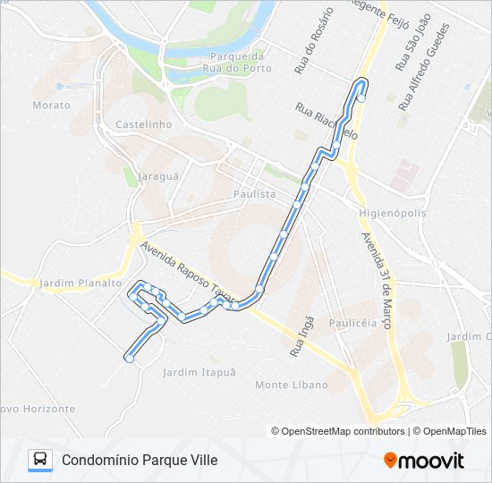 Mapa da linha 0324 JARDIM GLÓRIA de ônibus