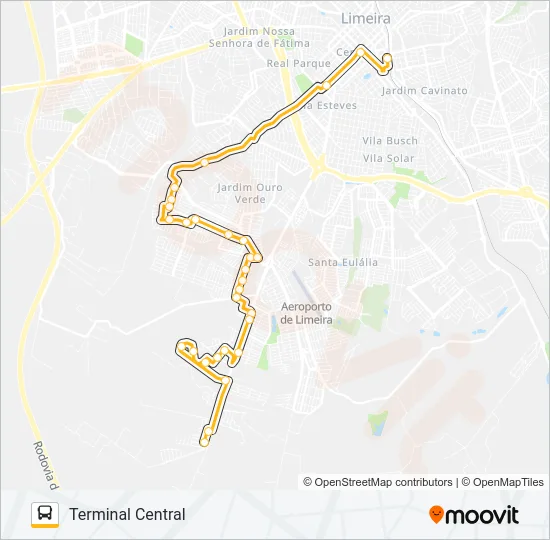400 (RAPIDÃO SUL) PALMEIRA REAL - TERMINAL CENTRAL Bus Line Map