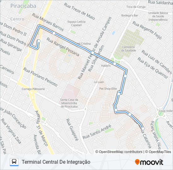 Mapa da linha 0007 NOVA AMÉRICA de ônibus