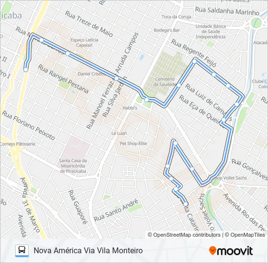 0007 NOVA AMÉRICA  Line Map