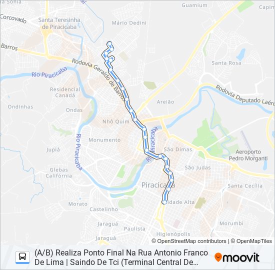 Mapa de 0120 MÁRIO DEDINI de autobús