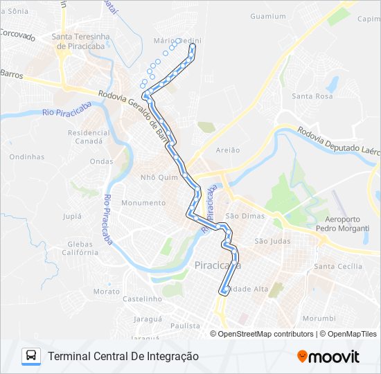 Mapa da linha 0120 MÁRIO DEDINI de ônibus