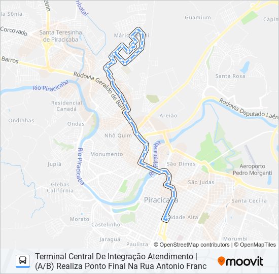 Mapa da linha 0120 MÁRIO DEDINI de ônibus