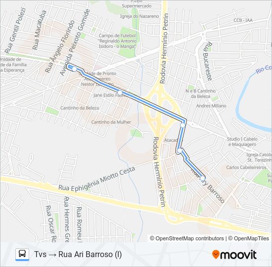 Mapa da linha 0412 SANTA OLÍMPIA de ônibus