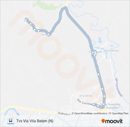 Mapa da linha 0412 SANTA OLÍMPIA de ônibus