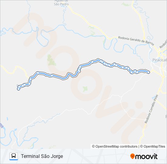 Mapa da linha 0815 IBIRITUNA / TSJ de ônibus