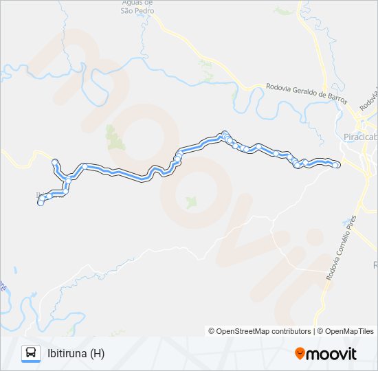 Mapa da linha 0815 IBIRITUNA / TSJ de ônibus