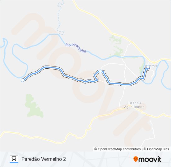 Mapa da linha 0405 PAREDÃO VERMELHO de ônibus