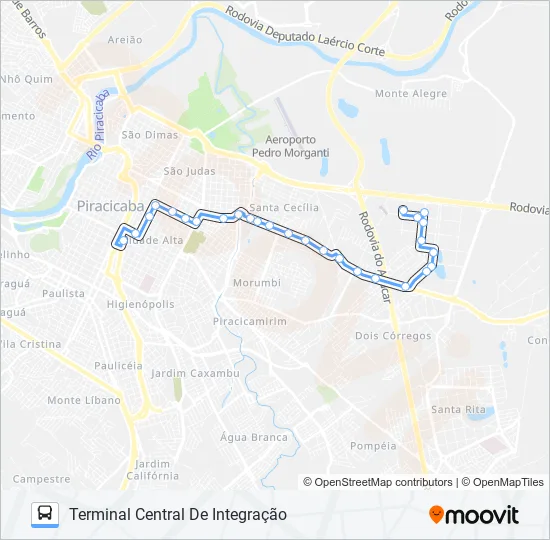 0210 UNILESTE / CENTRO  Line Map