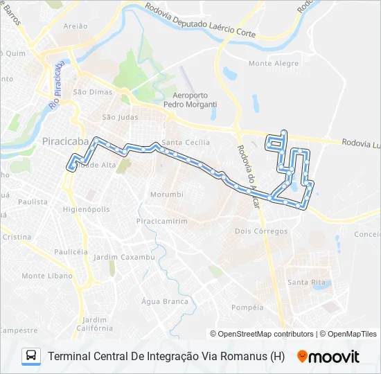0210 UNILESTE / CENTRO  Line Map