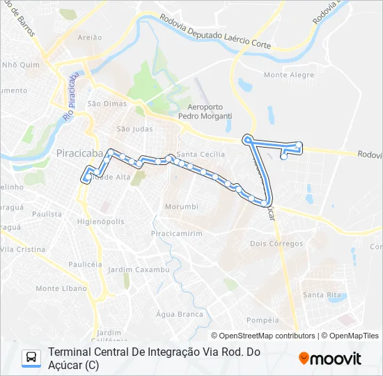 0210 UNILESTE / CENTRO  Line Map