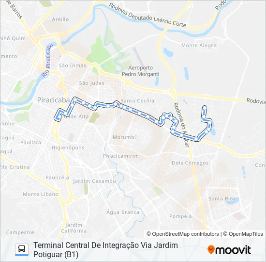 0210 UNILESTE / CENTRO  Line Map