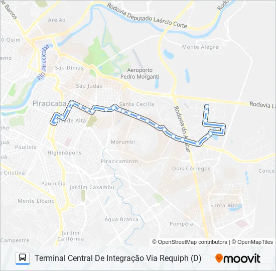 0210 UNILESTE / CENTRO  Line Map
