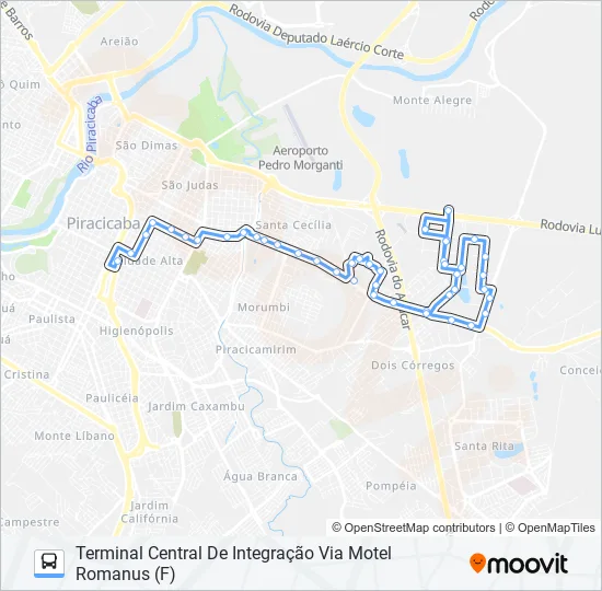 0210 UNILESTE / CENTRO  Line Map
