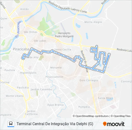 0210 UNILESTE / CENTRO  Line Map