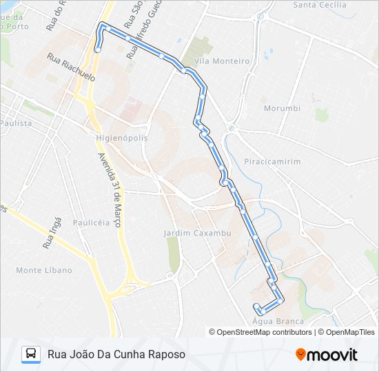 Mapa da linha 0219 PARQUE 1º DE MAIO de ônibus