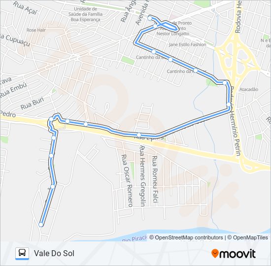 0408 VALE DO SOL / TVS bus Line Map