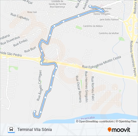 0408 VALE DO SOL / TVS bus Line Map