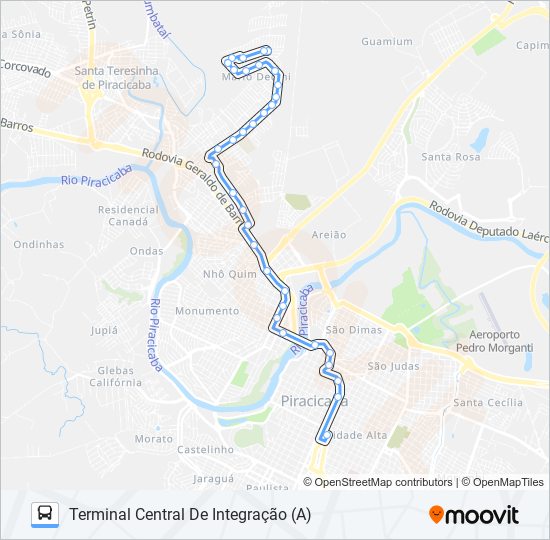 Mapa da linha 0126 BOSQUES DO LENHEIRO de ônibus